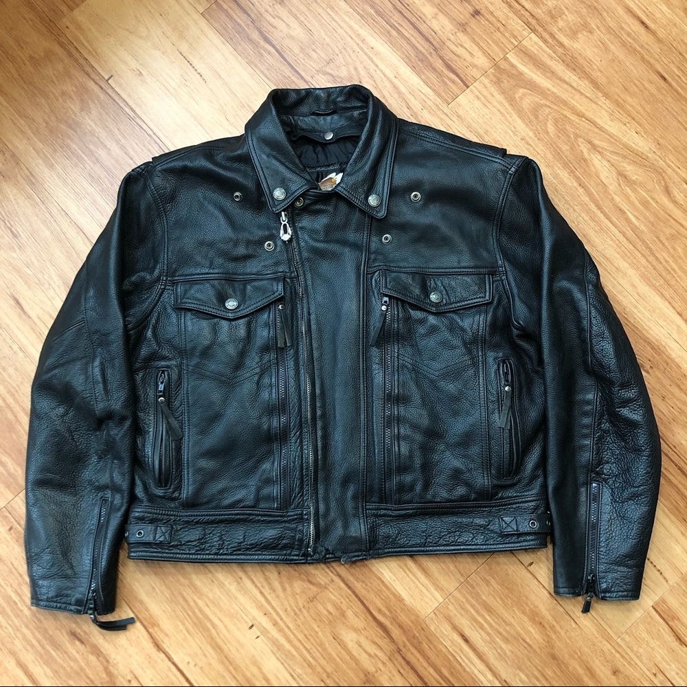 *SOLD* HARLEY DAVIDSON | Men’s Black Leather Motorcycle Jacket (XL)
